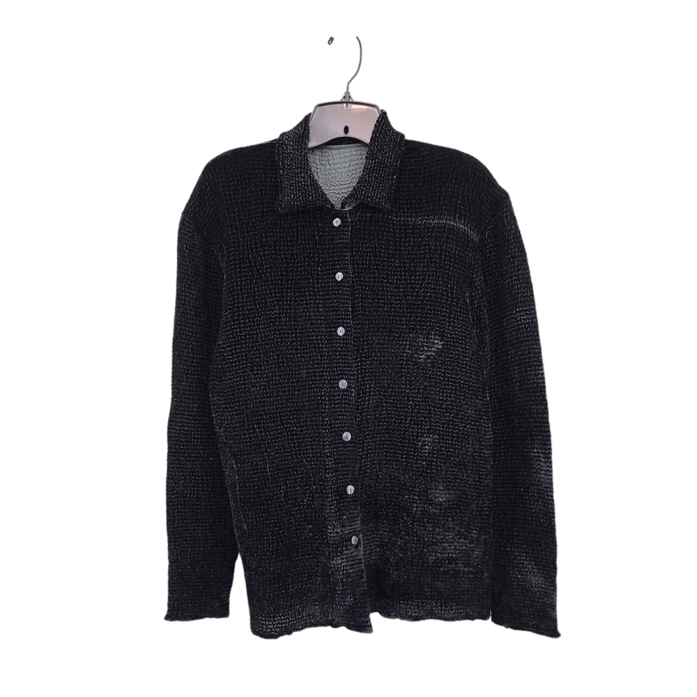 Babette Women's Poly Textured Crinkly Button Front Jacket